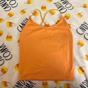 american eagle backless orange tank top